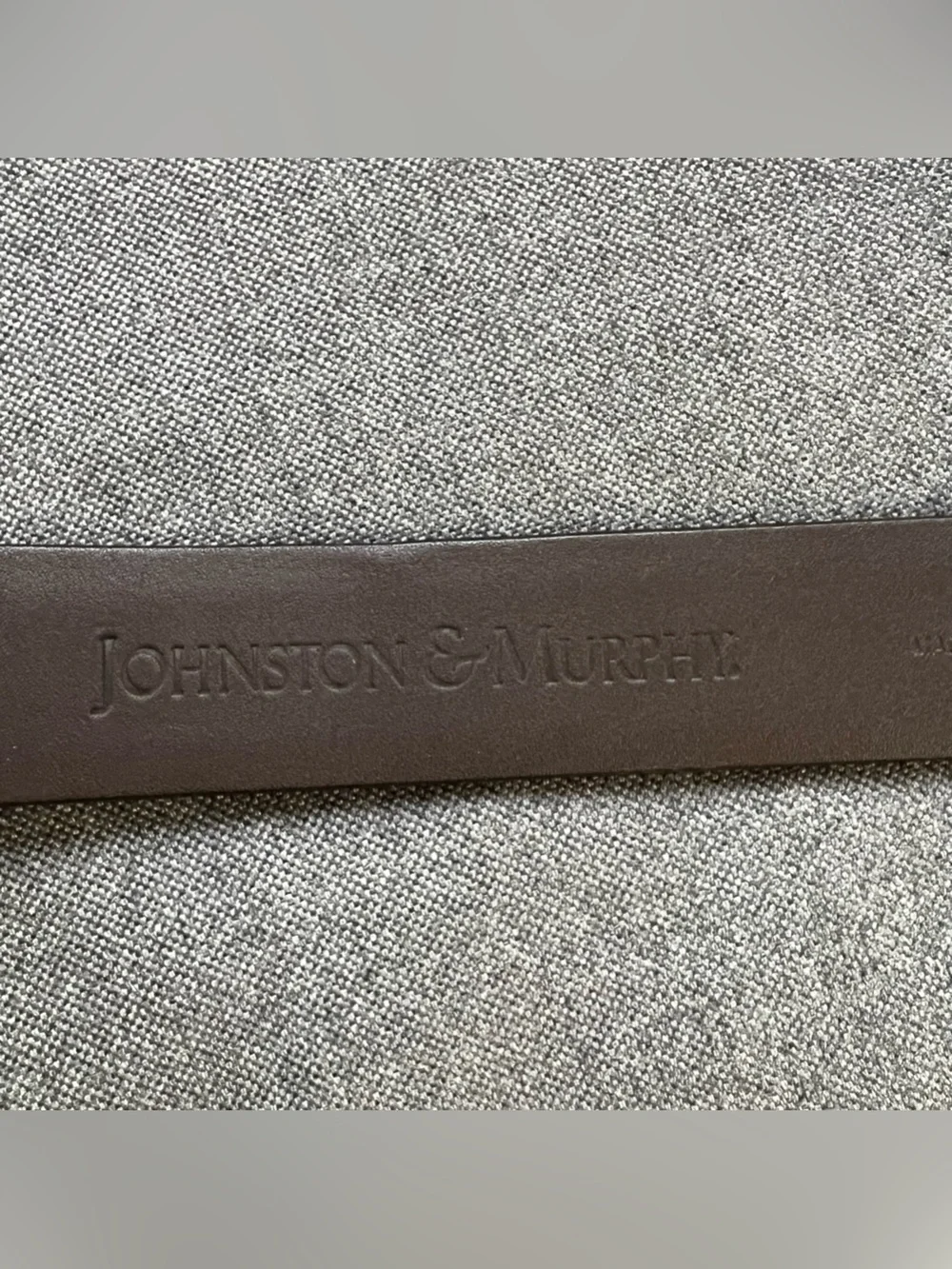 Men’s Johnston & Murphy Leather Belt BasketWoven Embossed Pattern Gold-tone 32 M